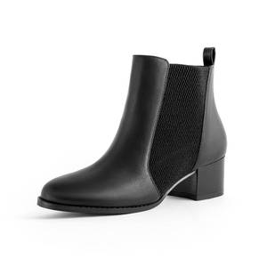 lot 2409 image: SICARE Low Heel Ankle Boots for Women Chunky Block Heel Elastic Gore Chelsea Boots Slip On Comfortable Short Boots Round Toe Black Brown Heeled Booties for Fall Winter,Black,Size 7