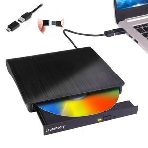 lot 2410 image: Laurensory External DVD Drive USB 3.0 Type-C USB Portable Player for Laptop CD DVD -RW Disk Drive CD ROM Burner Writer CDDVD Burner Reader Compatible with Desktop Windows Linux OS Apple MacBook
