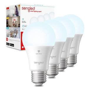 lot 2413 image: Sengled Alexa WiFi Light Bulb - Smart Bulbs That Work with AlexaGoogle Assistant, A19 Daylight (5000K) - No Hub Required, 800LM 60W High CRI)60 Equivalent, 4 Count (Pack of 1)