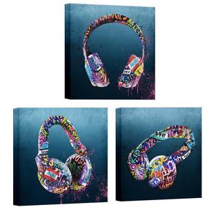 lot 3288 image: Music Wall Decor Graffiti Music Canvas Art Framed Decoration For Home Walls