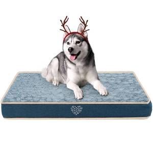 lot 3298 image: VANKEAN Stylish Reversible Dog Beds (Cool and Warm), Waterproof Inner Lining, Dog Mat with Removable Machine Washable Cover, Plush Dog Mattress for Joint Relief Dog Bed for Crate, NavyGrey