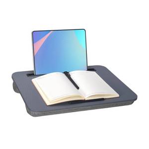lot 3300 image: Lap Desk, Portable Laptop Desk Fits Up to 16� Laptops, with Tablet Slot, Built-in Cushion, Great for Home and Office,Lap Desk with Cushion (Dark Grey, Medium)
