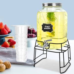lot 3324 image: 2 Gallon Glass Drink Dispensers For Parties,Beverage Dispensers With Stand And 100% Leakproof Stainless Steel Spigot.Glass Water Jug Dispenser,Lemonade Dispenser,Mason Jar.
