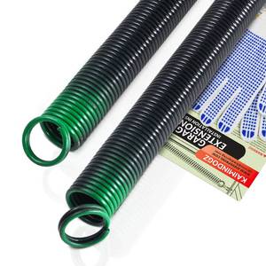 lot 3328 image: KaiMinDogz Pair of 120lb. Heavy Duty Garage Door Extension Springs Stretch Springs, 25in Long,Double Loop Ends, High Precision Electrophoresis Black Coated, MIN 16,000 Cycles, for 7ft High Garage Doors