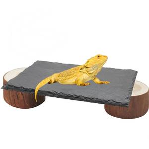 lot 3339 image: GXSDJ Bearded Dragon Basking Platform with Wooden Pile,Reptiles Hideout Cave,Turtle Basking Rock,Terrarium Habitat Decor Tank Accessories for Tortoise Lizards Snakes Chameleon Style A
