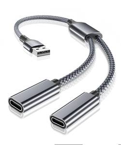 lot 3341 image: RUXELY USB Male to Dual USB-C Female Splitter Cable,Double Type-C Port Charger Adapter for iPhone 16 15 14 13 Pro Max SE,iPad Air 5 4 Mini 6,MagSafe,Samsung Galaxy S24 S23 S22 Ultra Plus Z Flip Fold