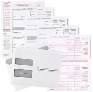 lot 4012 image: Dutymark 1099 Misc Forms 2024, 4 Part Laser Tax Forms Kit for 25 Vendor with 25 Self-Seal Envelopes, Designed for QuickBooks and Accounting Software
