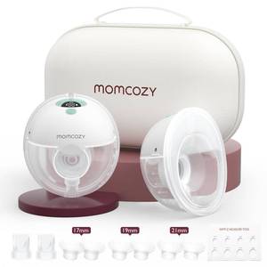 lot 4017 image: Momcozy M5 Hands-Free Wearable Breast Pump, Double-Sealed Flange for Baby-Like Comfort, 3 Modes and 9 Suction Levels, Portable Electric Pump � 24mm, 2 Pack Mint - Retail $195.21