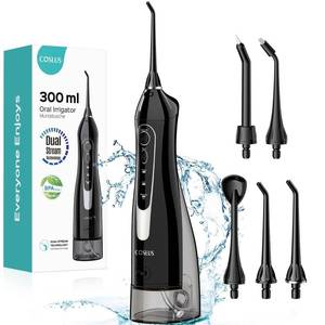 lot 4022 image: COSLUS Water Dental Flosser Teeth Pick Portable Cordless Oral Irrigator 300ML Rechargeable Travel Irrigation Cleaner IPX7 Waterproof Electric Flossing Machine for Teeth Cleaning C20(F5020E)
