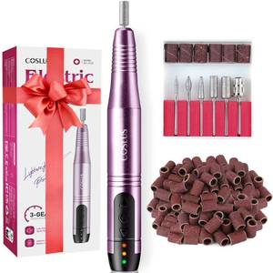 lot 4024 image: COSLUS Cordless Nail Drill Electric File Professional for Acrylic Gel Dip Powder Nails Portable Nail Drill Machine Kit for Manicure Pedicure Nail Set with Everything Rechargeable Lightweight