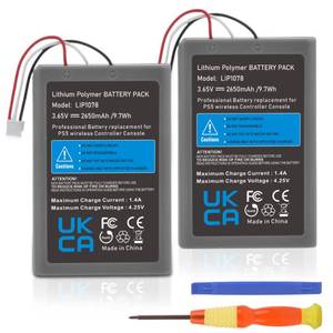 lot 4031 image: Hisewen PS5 Controller Replacement Battery 2 Pack, 2650mAh LIP1708 Battery PS5 for Sony PlayStation 5 DualSense CFI-ZCT1W Wireless Controller
