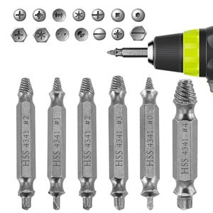 lot 4412 image: Damaged Screw Extractor Set, Gifts for Men, Remover for Stripped Screws Nuts and Bolts, Drill Bit Tools for Easy Removal of Rusty and Broken Hardware, HSS Drill Bit Bolt Extractor Kit