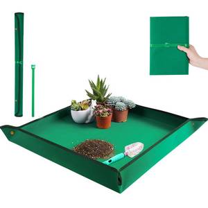 lot 4419 image: Plant Repotting Mat for Indoor Plants Transplanting Table Top Gardener Portable Potting Tray Potting Soil Tidy Tray Succulents Bonsai Planting Gardening Mat Garden Gifts for Women 29.5inx29.5in