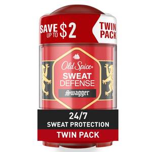 lot 4423 image: Old Spice Antiperspirant and Deodorant for Men, 247 Sweat and Odor Protection, Soft Solid, Swagger with Cedarwood Scent, 2.6 oz (Pack of 2)