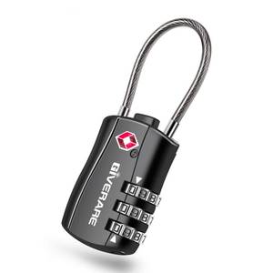 lot 4430 image: GIVERARE TSA Approved Luggage Locks, Combination Travel Cable Lock, Re-settable 3-Digit Padlocks with Alloy Body, Keyless Travel Sentry Accepted Padlock for Gym Locker, Golf Bag Case, Backpack-Black