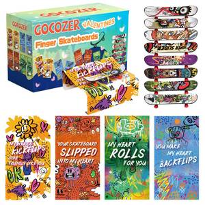 lot 4446 image: Gocozer Valentines Day Gifts for Kids School - 28 Pack Finger Skateboard Valentines Cards for Kids Classroom, Kids Valentines Day Gifts for School Exchange Gifts Ideas