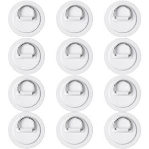lot 4448 image: BBTO 12 Pieces Stainless Steel D-Ring Patch for PVC Inflatable Boat Circular D-Ring Pad Patch for Raft Kayak Sup Dinghy Deck Surfboard PVC Paddle Board Accessories No Glue Included