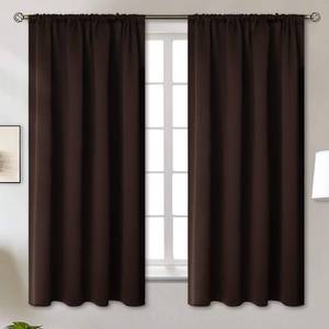 lot 4458 image: BGment Brown Blackout Curtains 63 Inches Long for Bedroom - Rod Pocket Thermal Insulated Room Darkening Curtain for Living Room, 42 x 63 Inch, 2 Panels