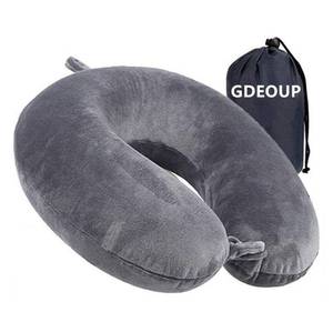 lot 5832 image: GDEOUP Travel Pillow 100% Pure Memory Foam Neck Pillow Airplane for Traveling,Car, Train,Napping,Traveling,Washable Cover (Grey)