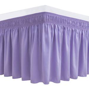 lot 5836 image: Biscaynebay Wrap Around Bed Skirts for King and Cal King Beds 15in Drop, Lavender Adjustable Elastic Dust Ruffles Easy Fit Wrinkle and Fade Resistant Silky Luxurious Fabric Machine Washable