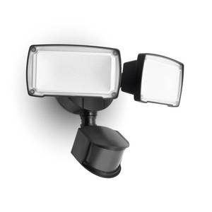 lot 5855 image: LUTEC 38W 3500 Lumen LED Motion Activated Integrated Dual-Head Floodlight Outdoor with Motion Sensor, 5000K Daylight, Dusk to Dawn, Exterior Security Wall Light for Patio, Garden, Yard(Black)