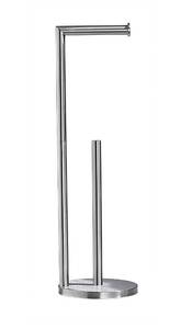 lot 5857 image: Bathroom Toilet Paper Holder Stand, Brushed Nickel Toilet Roll Holder, SUS304 Stainless Steel Tissue Roll Holder for Bathroom, Free Standing Toilet Paper Holder with Wipe Holder