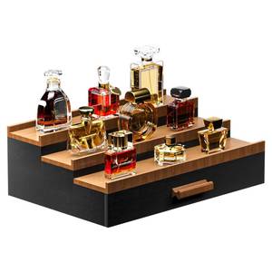 lot 5859 image: Vdamu Cologne Organizer for Men,3 Tier of Elevated Cologne Display Stand with Drawer Storage,Ladder Cologne Display,Perfume Organizer and Storage Display Risers,Great Gift for Men (BlackWalnut)