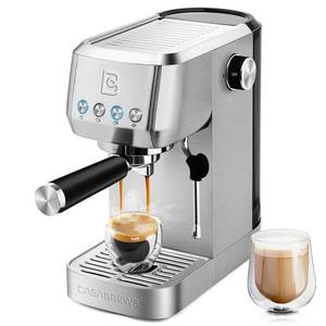 lot 5865 image: CASABREWS 3700 Essential Espresso Machine 20 Bar, Stainless Steel Cappuccino and Latte Machine with Steam Frother for Home, 49oz Water Tank, Silver - Retail $115.84