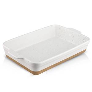 lot 5888 image: HVH Large Casserole Dish, 9x13 Baking Dish for Oven, Ceramic Lasagne Pan Deep, Lasagna Baking Dishes for Casseroles 13 x 9, Ceramic Bakeware, 9x13 Baking Pan for Oven, Farmhouse Style (White)
