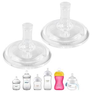 lot 6128 image: Sippy Straw Cup Nipples for Philips Avent Natural Baby Bottles, My Grippy Spout Sippy Cup and Natural Trainer Sippy Cup, Soft 100% Silicone Sippy Spout Nipples, 8m, 2 Count