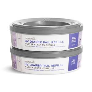 lot 6156 image: Munchkin� UV Diaper Pail Refill Rings, Holds up to 544 Newborn Diapers, 2 Pack