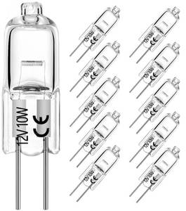lot 6164 image: YBEK G4 Halogen Bulbs 10W 12V T3 JC Type 2 Pin Base Replacement for Landscape Under Cabinet Puck Light Track Lighting Dimmable(10 Pack)