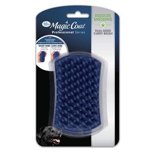 lot 6184 image: Four Paws Magic Coat Professional Series Grooming Dual-Sided Silicone Wet or Dry Curry Deshedding Brush for Dogs, 1 Count