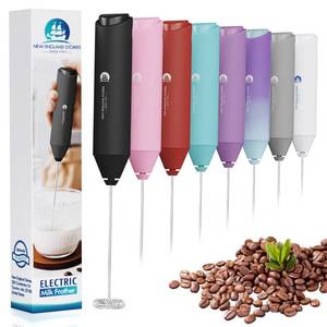 lot 6193 image: Powerful Milk Frother Wand - Mini Handheld Milk Frother with Stainless Steel Whisk - Battery-Powered Drink Mixer for Coffee, Lattes, Cappuccinos, Matcha - Coffee Enthusiasts Gift - Black