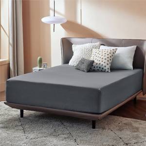 lot 6194 image: Bedsure Fitted Sheet Queen Size Only - Brushed Microfiber Bed Sheets, Ultra Soft and Breathable, Fade Resistant and Easy Care (Grey, 60x8016 Inches, 1 Piece)