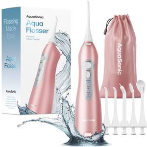 lot 6212 image: AquaSonic Water Flosser - Cordless Rechargeable Water Flossers for Teeth Cleaning - Waterproof Aqua Flosser, Portable Oral Irrigator for Dental Cleaning with 5 Jet Tips � Braces Home Travel