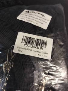 lot 6231 image: Black Lanyard ID Holder 100 Pack New
