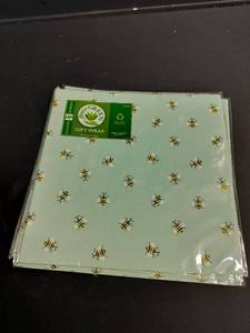 lot 6238 image: Live Green Eco-Friendly Bee Pattern Gift Wrap 6 Pack