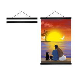 lot 6243 image: Radezon 12 inch Wide Magnetic Poster Hanger Frame, 12x18 12x16 12x24 Wood Frame for Posters, Prints, Photos, Pictures, Maps, Scrolls, and Artwork - Wall Hanging Wooden Frame