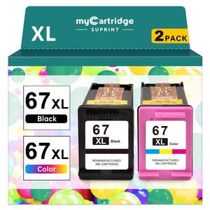 lot 6257 image: 67XL HP Printer Ink for HP Ink 67 Replacement for HP 67 Ink Cartridges BlackColor Combo Pack HP67 DeskJet 2755e 2855e 2700 4255e 4155e 2800e 2700e 2700e Envy 6055e 6000 6455e Printer Ink HP 67