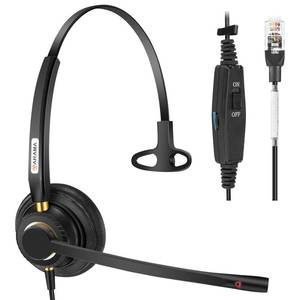 lot 6258 image: Arama Corded Telephone Headset Mono wNoise Canceling Mic Compatible with ShoreTel Plantronics Polycom Zultys Toshiba NEC Aspire Dterm Nortel Norstar Meridian Packet8 Landline Deskphones(A800S2)