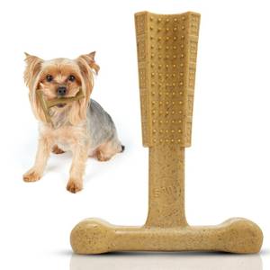lot 6260 image: SPOT Bam-Bones Plus T-Bone, Bamboo Fiber and Nylon Dog Chew, Durable for Aggressive Chewers, Non-Splintering, for Adult Dogs and Teething Puppies Under 60lbs, 6in, Chicken Flavor