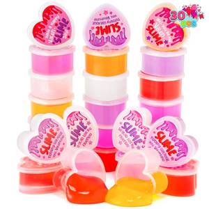 lot 6269 image: JOYIN 30 PCS Valentines Day Slime, Heart Shape Slime Stress, Colorful Relief Fidget Toy for Kids Party Favors, Classroom Exchange Gifts, Valentines Prizes