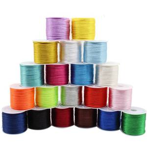 lot 6270 image: 2mm Nylon Rattail Satin Silk Trim Cord 20 Colors 218 Yards Beading String for Friendship Bracelets, Necklaces, Jewelry Making, Chinese KnottingArts and Crafts (218), Blue,green,white (zgjx-02)