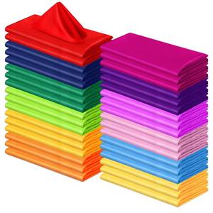 lot 6276 image: Yaomiao Set of 36 Multicolor Cloth Napkins Polyester Dinner Washable Napkins Cloth Bulk for Wedding Party Holiday Dessert Lunch Cocktail Birthday Banquet Supplies(20 x 20 Inch,Multi Colors)