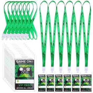 lot 6459 image: Tenceur 30 Pcs Video Game Party Favors VIP Lanyards Video Game ID Badge Holder VIP Pass Holder Tickets Invitation Party VIP Pass Lanyards for school Birthday