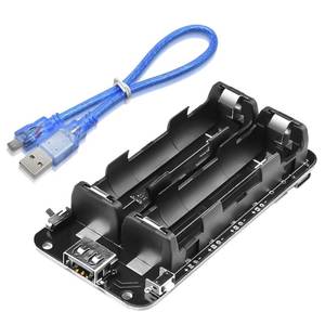 lot 6465 image: diymore 1865O Battery Holder Double Li-ion V8 Battery Shield Micro USB 5V3A 3V1A Power Bank Battery Charging Module for Raspberry Pi and Arduino ESP32 with 30CM USB Port line(2 Holders)