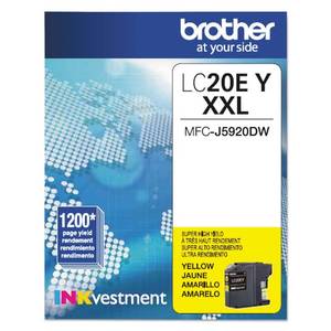lot 6472 image: Brother LC20EY Super High Yield Yellow Ink Cartridge