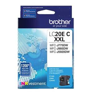 lot 6480 image: Brother LC20EC Super High Yield Cyan Ink Cartridge
