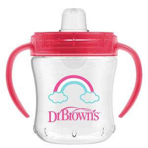 lot 6484 image: Dr. Browns Transition Sippy Cup with Soft Spout - Pink - 6oz - 6m